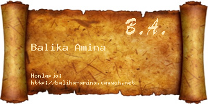 Balika Amina névjegykártya